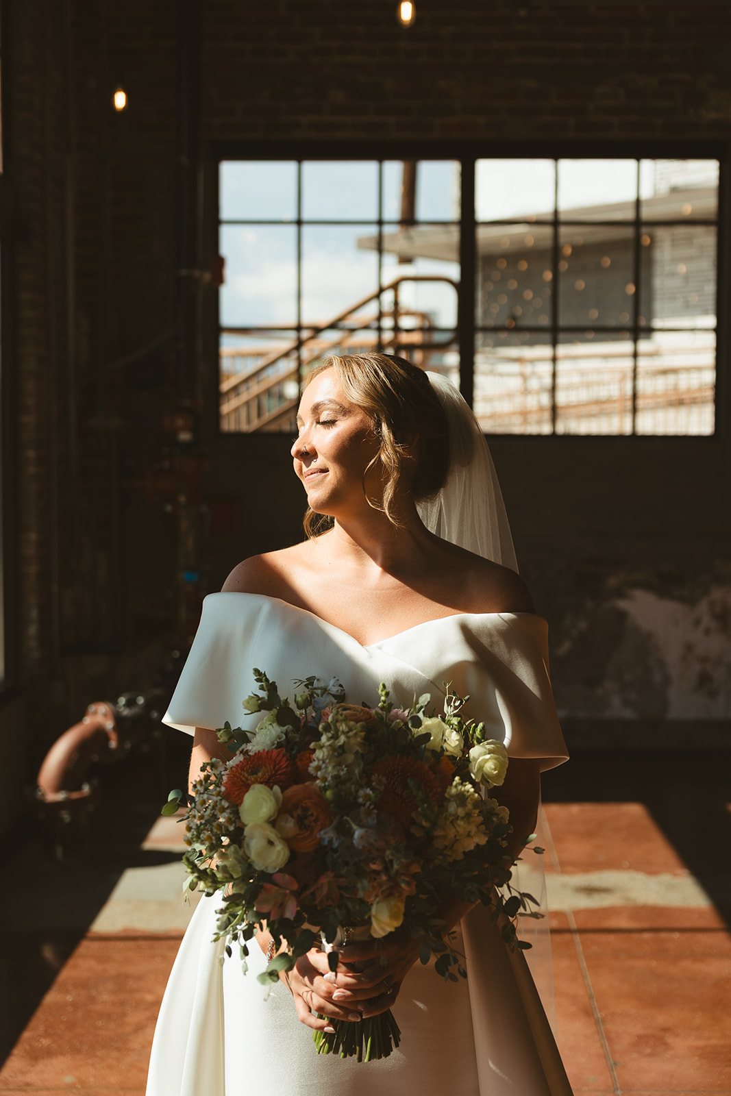 A bridal portrait in the press room 