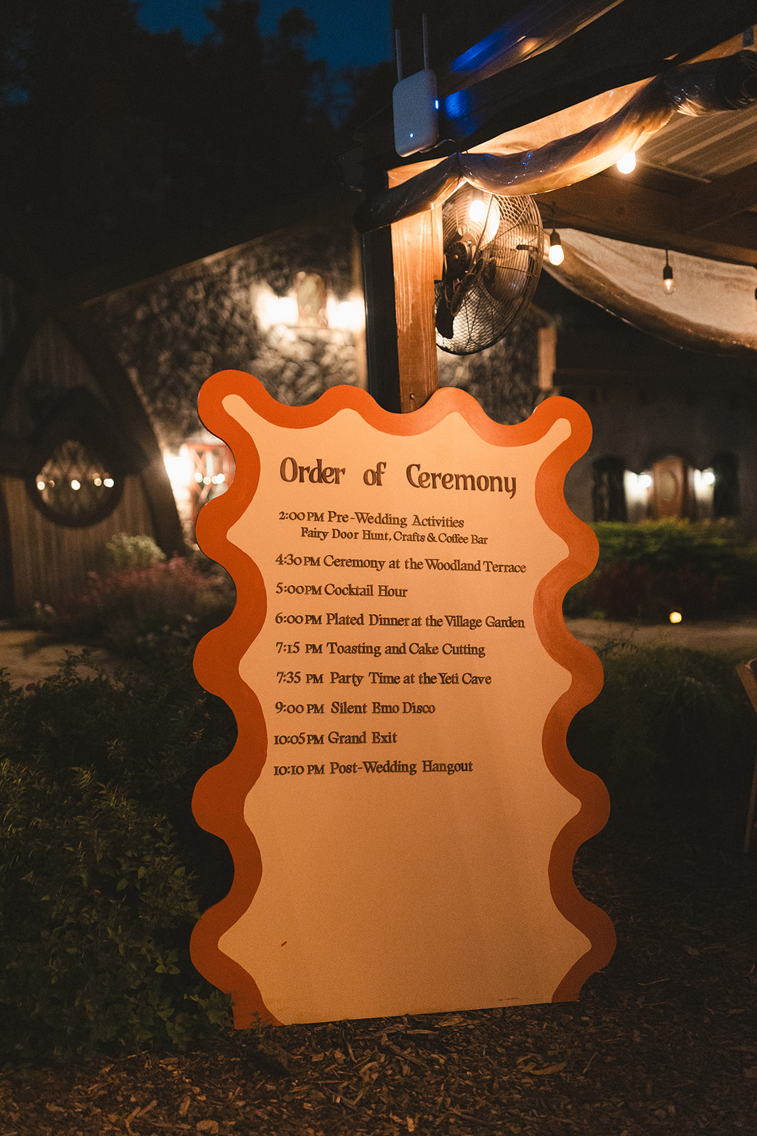 Handmade wedding sign from a renaissance wedding