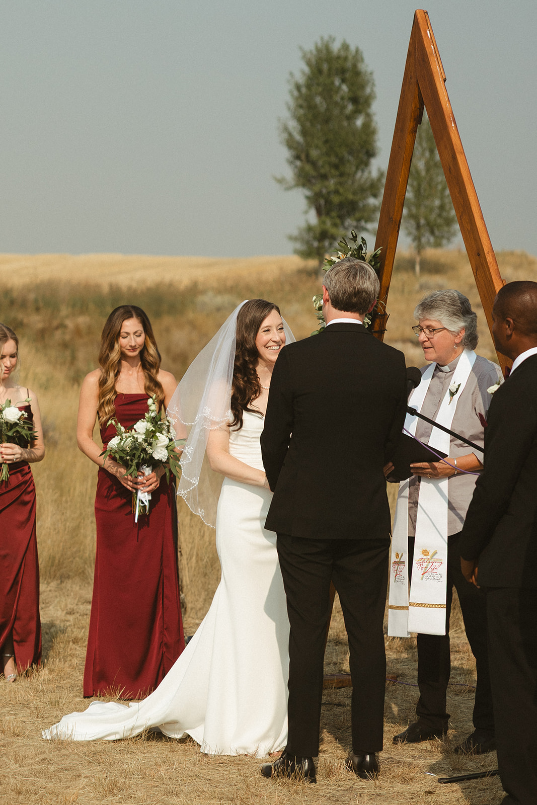 A wedding ceremony at the Sacajawea Hotel