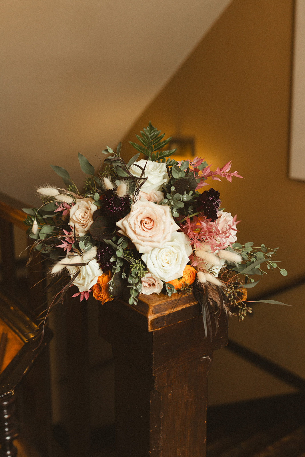 A wedding bouquet inside at sacajawea hotel
